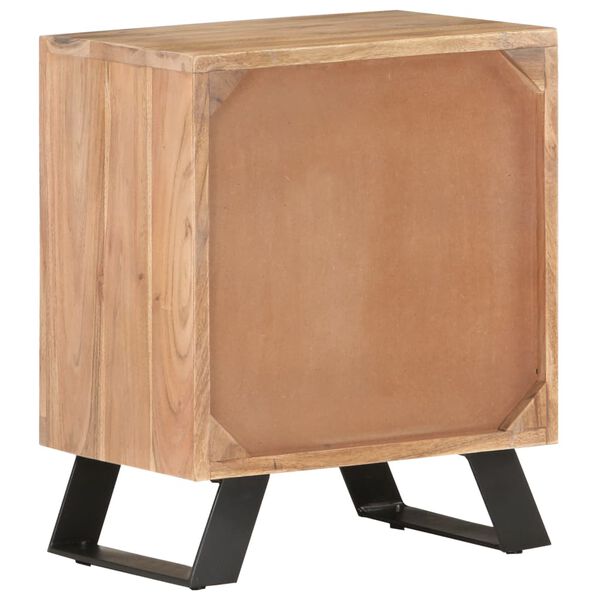 vidaXL Mesita de noche madera maciza acacia borde natural 40x30x50 cm