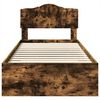 vidaXL Estructura de cama con cabecera Roble ahumado 90 x 190 cm