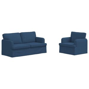vidaXL Sof&aacute; 2 pcs Azul