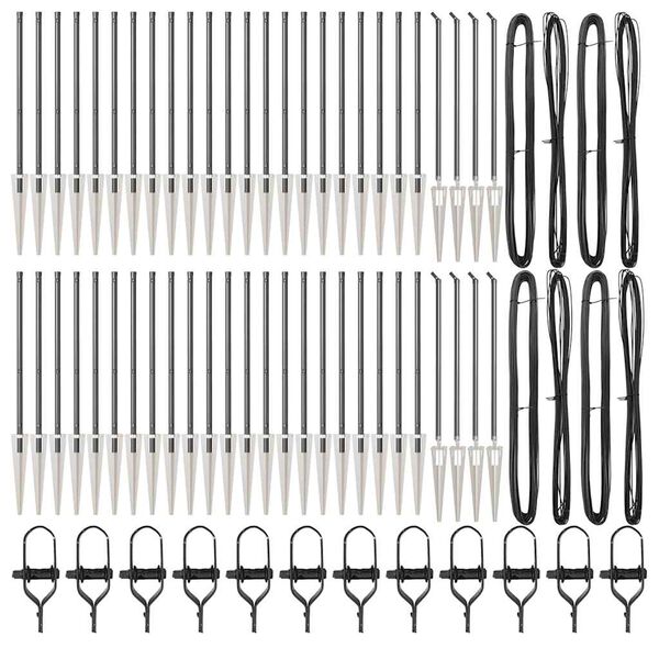 vidaXL Poste de Valla 52 pcs Gris 3,2 x 3,2 x 120 cm