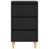 vidaXL Mesitas de noche 2 uds patas madera maciza negro 40x35x69 cm