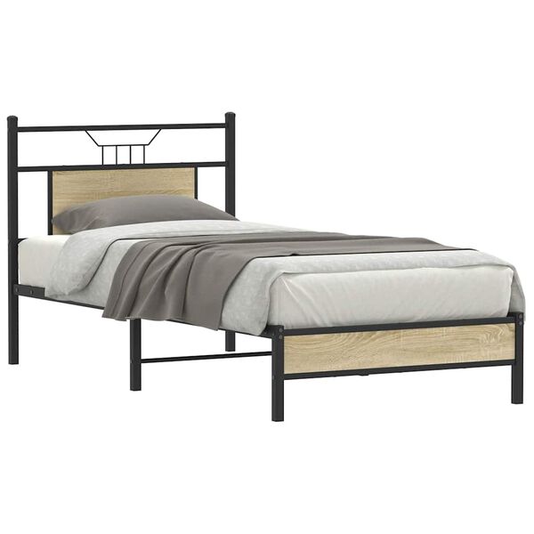 vidaXL Estructura de cama sin colchón madera roble Sonoma 80x200 cm