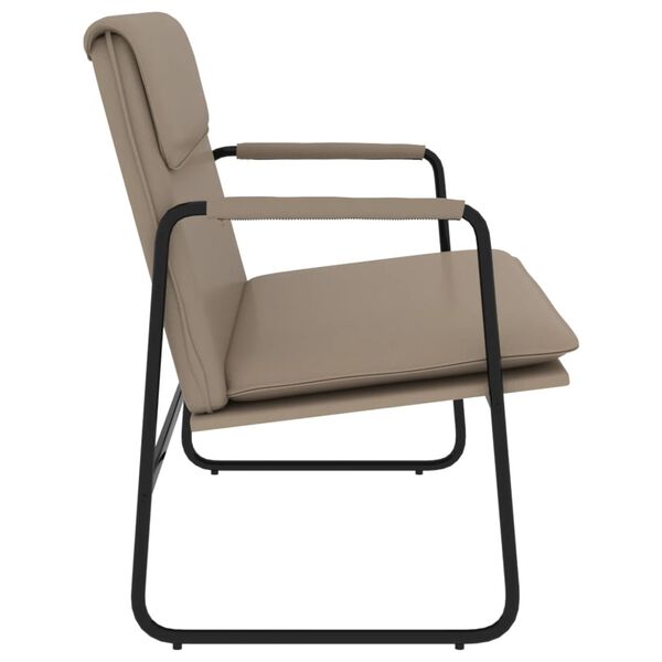 vidaXL Banco de cuero sintético color capuchino 100x64x80 cm