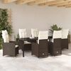 vidaXL Conjunto de Comedor de Jard&iacute;n con coj&iacute;n 7 pcs Marr&oacute;n Polirat&aacute;n