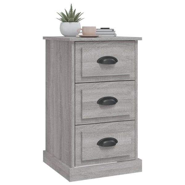 vidaXL Mesita de noche madera contrachapada gris Sonoma 39x39x67 cm