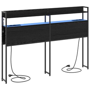 vidaXL Cabecero con almacenamiento Roble negro Madera de ingenier&iacute;a