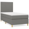 vidaXL Cama box spring con colch&oacute;n tela gris oscuro 90x190 cm