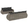 vidaXL Set de sof&aacute;s de jard&iacute;n 8 pzas y cojines rat&aacute;n sint&eacute;tico gris