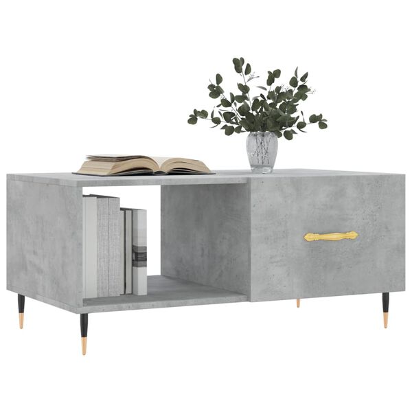 vidaXL Mesa de centro madera contrachapada gris hormigón 90x50x40 cm