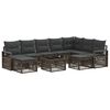 vidaXL Conjunto de sof&aacute;s de jard&iacute;n 10 pcs Gris rat&aacute;n sint&eacute;tico