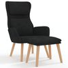 vidaXL Sill&oacute;n de relax con taburete terciopelo negro