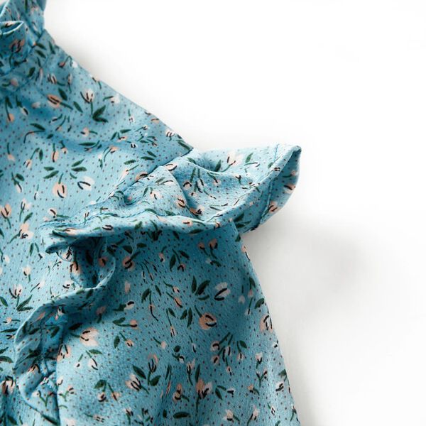 Vestido infantil de manga larga azul 116