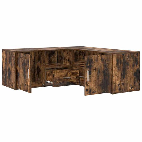 vidaXL Mueble de esquina madera ingenier&iacute;a roble ahumado 200x40x45 cm