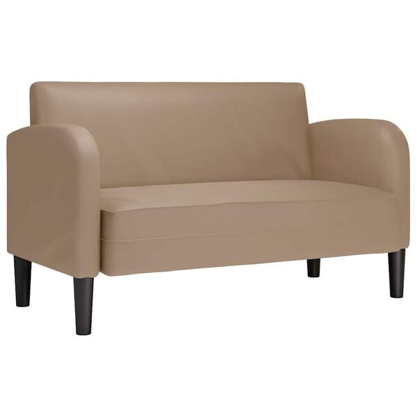 vidaXL Sof&aacute; Loveseat Cappuccino 110 cm Cuero sint&eacute;tico