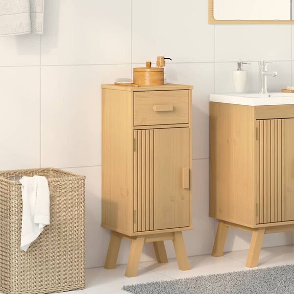 vidaXL Mueble de Cuarto de Ba&ntilde;o con caj&oacute;n Olden Marr&oacute;n 35 x 30 x 90 cm