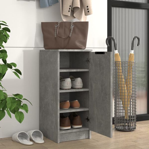 vidaXL Mueble zapatero madera contrachapada gris hormig&oacute;n 30x35x70 cm