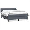 vidaXL Cama box spring con colch&oacute;n terciopelo gris oscuro 160x210 cm