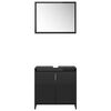vidaXL Conjunto de muebles de ba&ntilde;o aglomerado negro brillante