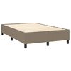 vidaXL Cama box spring con colch&oacute;n y LED tela gris taupe 120x200 cm