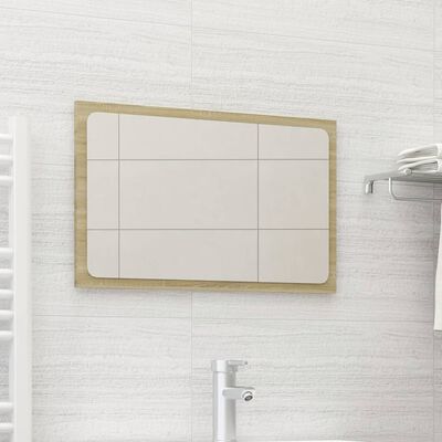 vidaXL Espejo de baño madera contrachapada color roble 60x1,5x37 cm