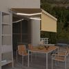 vidaXL Toldo autom&aacute;tico persiana, LED y sensor amarillo/blanco 3x2,5 m