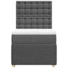vidaXL Cama box spring con colch&oacute;n tela gris oscuro 100x200 cm