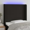 vidaXL Cabecero con LED de tela negro 93x16x118/128 cm