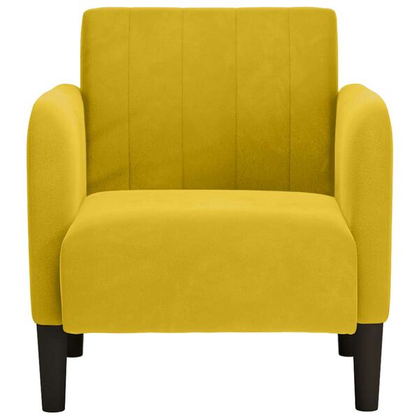 vidaXL Sill&oacute;n con reposabrazos terciopelo amarillo 54 cm