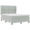 vidaXL Cama tipo Box Spring Gris Claro 200 x 140 cm Poli&eacute;ster