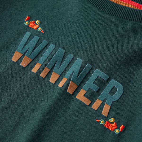 Camiseta infantil de manga larga verde oscuro 104