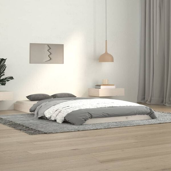 vidaXL Estructura de cama madera maciza de pino blanco 100x200 cm