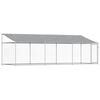 vidaXL Jaula de perros techo y puerta acero galvanizado gris 6x2x2 m