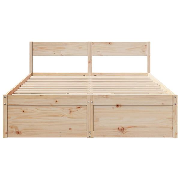 vidaXL Estructura de cama sin colch&oacute;n madera maciza de pino 160x200 cm