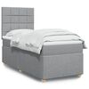vidaXL Cama box spring con colch&oacute;n tela gris claro 90x190 cm
