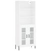 vidaXL Aparador alto madera contrachapada blanco 69,5x34x180 cm