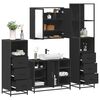 vidaXL Juego de muebles de ba&ntilde;o 4 pzas madera contrachapada negro