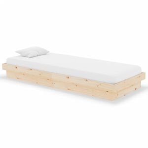 vidaXL Estructura de cama individual pequeña sin colchón madera maciza