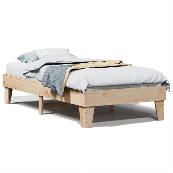 vidaXL Estructura de cama sin colch&oacute;n madera maciza de pino 90x200 cm