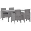 vidaXL Conjunto de Comedor de Jard&iacute;n 5 pcs Gris Claro Ratan Polt