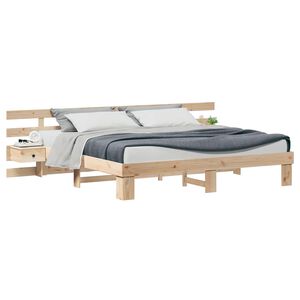 vidaXL Estructura de cama Marr&oacute;n 200 x 200 cm Madera de pino macizo