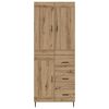vidaXL Aparador alto 2 pcs Roble artesanal Madera de ingenier&iacute;a
