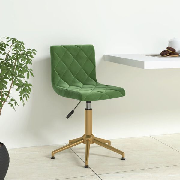 vidaXL Silla de comedor giratoria de terciopelo verde oscuro