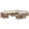 vidaXL Conjunto de sof&aacute;s de jard&iacute;n 14 pcs Beige rat&aacute;n sint&eacute;tico