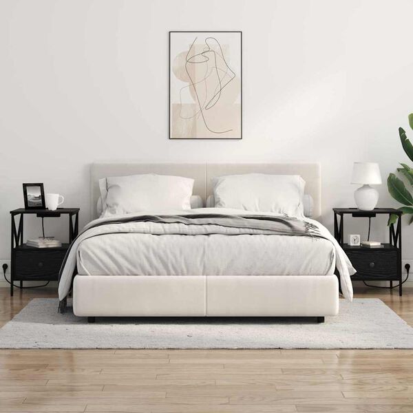 vidaXL Armario de Noche con caj&oacute;n Roble Negro 41,5 x 40,5 x 55 cm