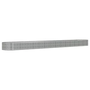 vidaXL Jardinera arriate acero galvanizado plata 620x80x36 cm
