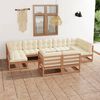 vidaXL Set de muebles de jard&iacute;n 9 pzs cojines madera pino marr&oacute;n miel