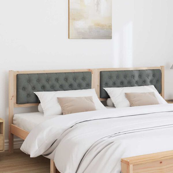 vidaXL Cabecero Otro Negro y gris oscuro 200 cm Madera maciza de pino