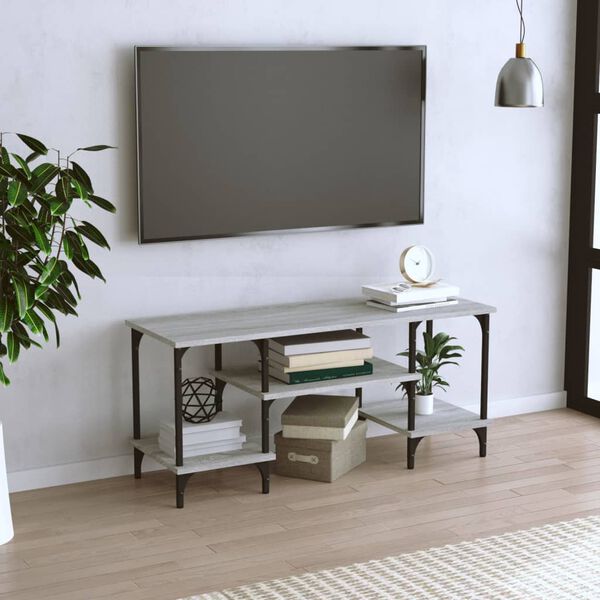 vidaXL Mueble de TV madera contrachapada gris Sonoma 102x35x45,5 cm