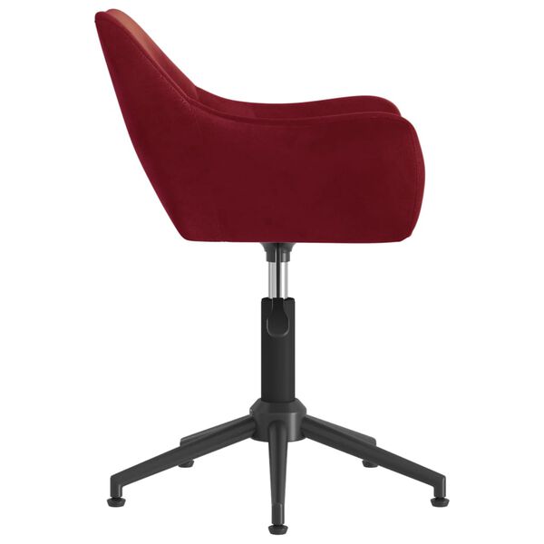 vidaXL Silla de comedor giratoria de terciopelo vino tinto