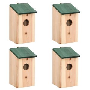 vidaXL Casa para p&aacute;jaros 4 unidades madera 12x12x22 cm
